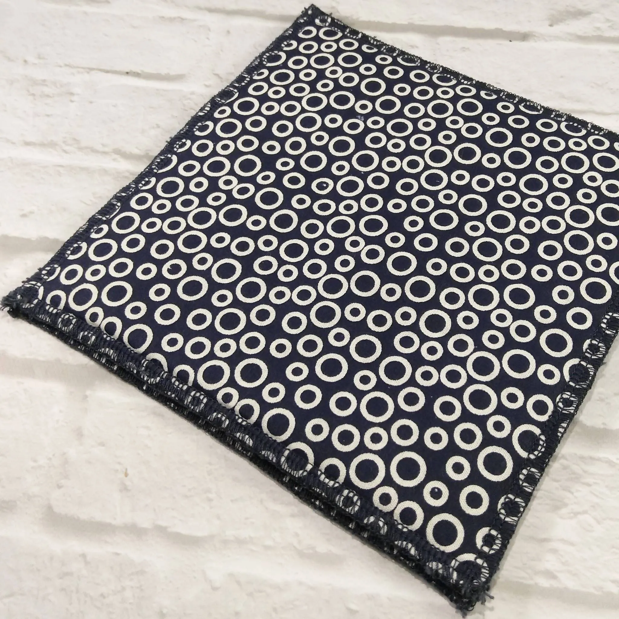 Reusable Dishcloth navy blue circle