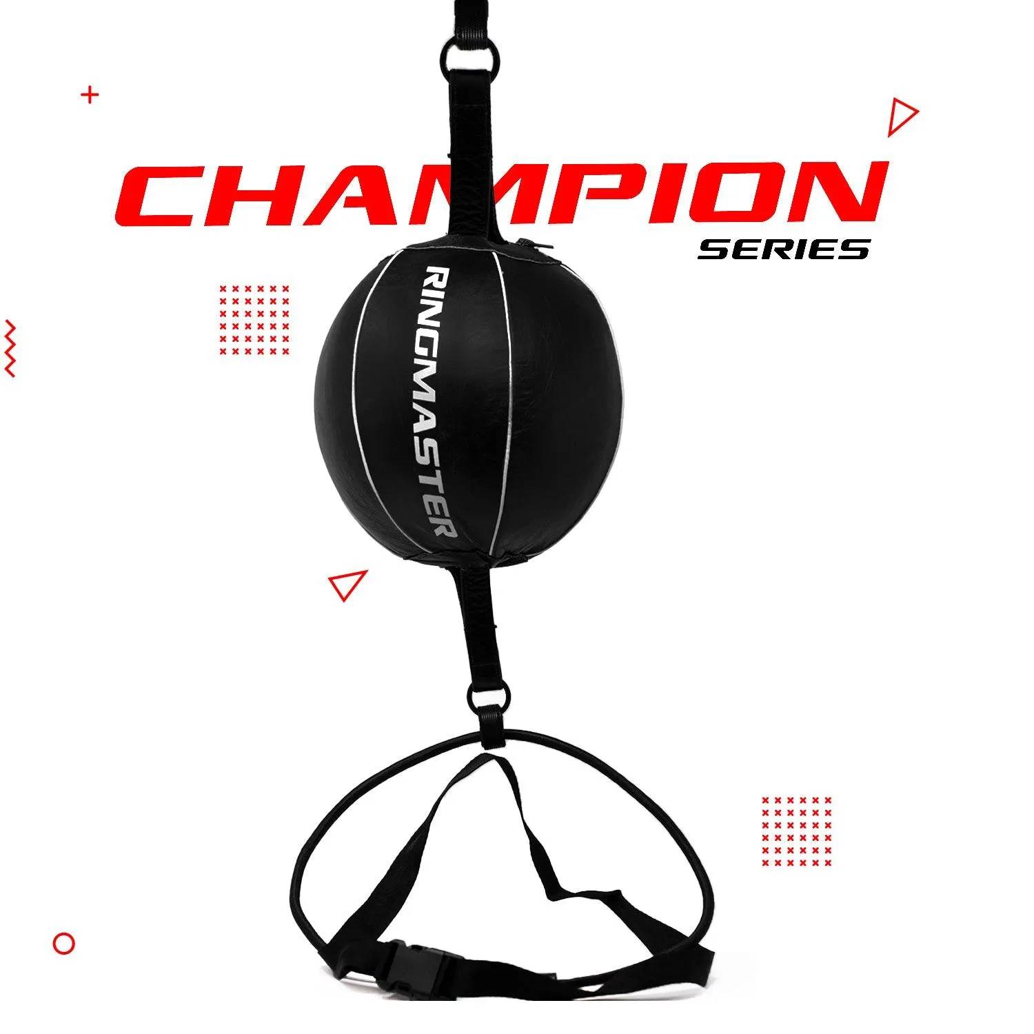 RingMaster Sports Double End Round Speed Ball Champion Series Synthetic Leather White/Black