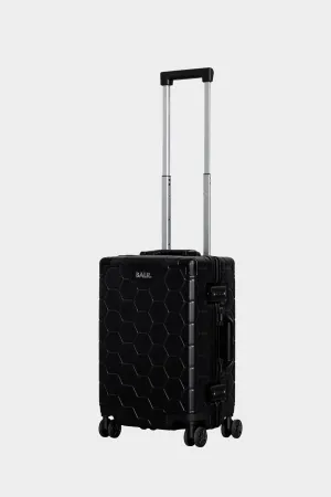 Romeo Embossed Hexagon Suitcase Jet Black