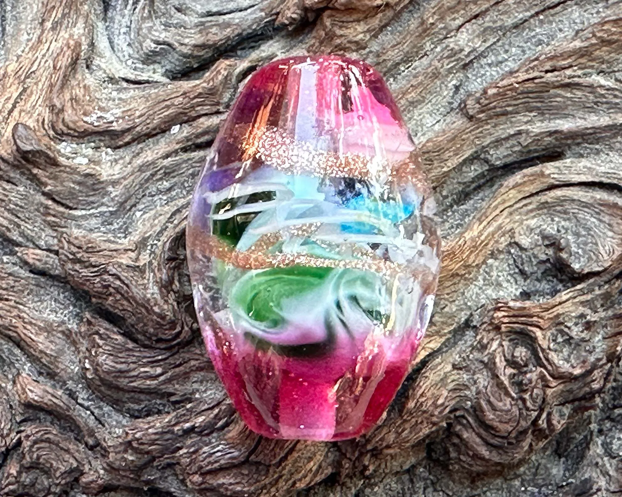 Rose Gold Radiance Lampwork Focal Bead SRA