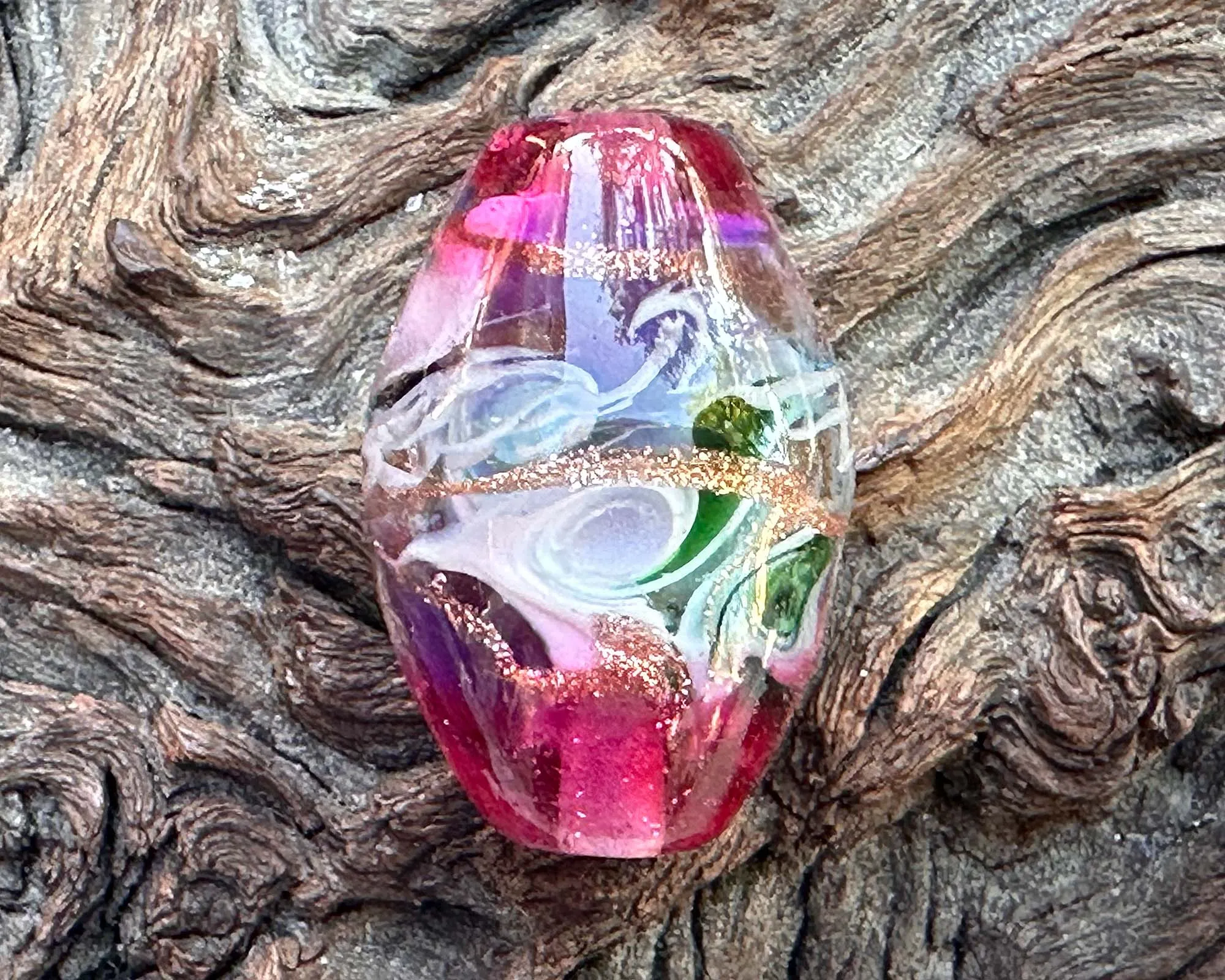 Rose Gold Radiance Lampwork Focal Bead SRA