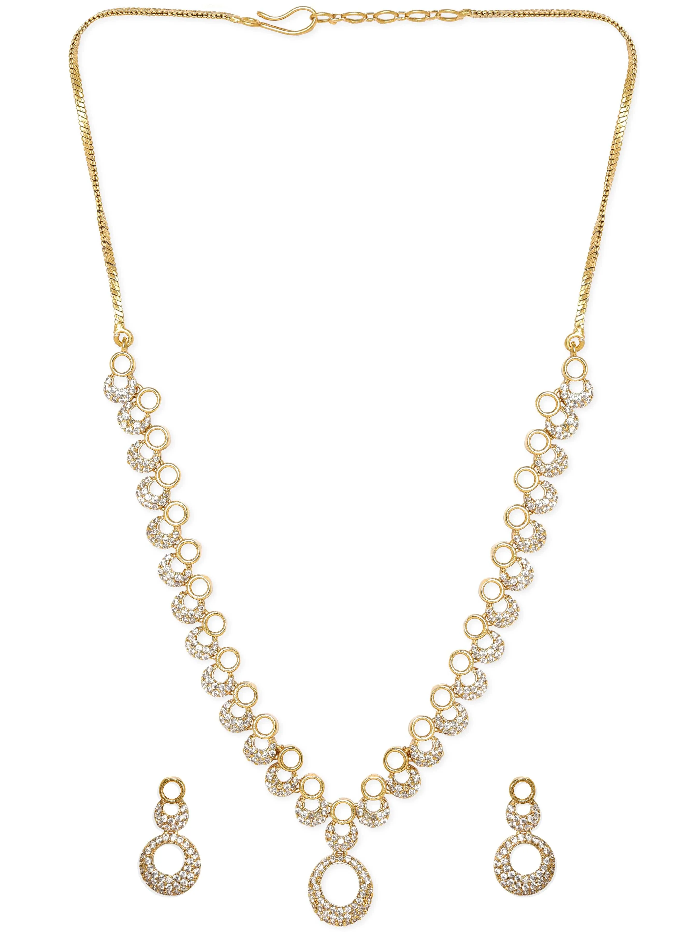 Rubans Golden Glamour AD Necklace Set