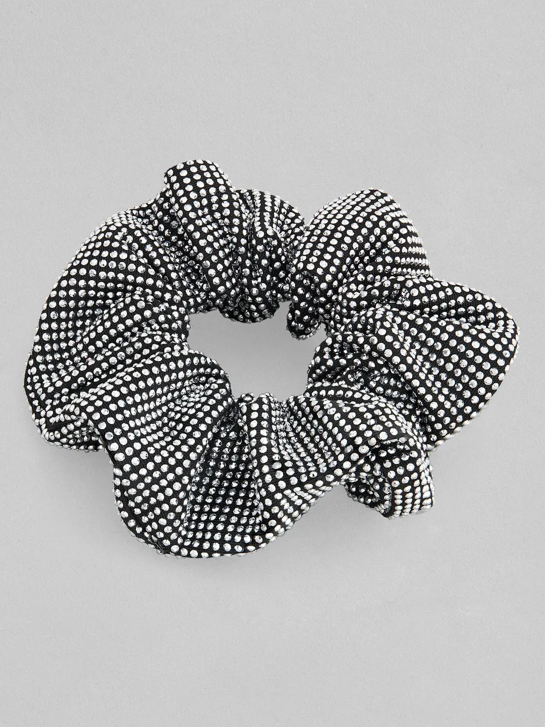 Rubans Women Black & White Glitters Embellished Ponytail Holders