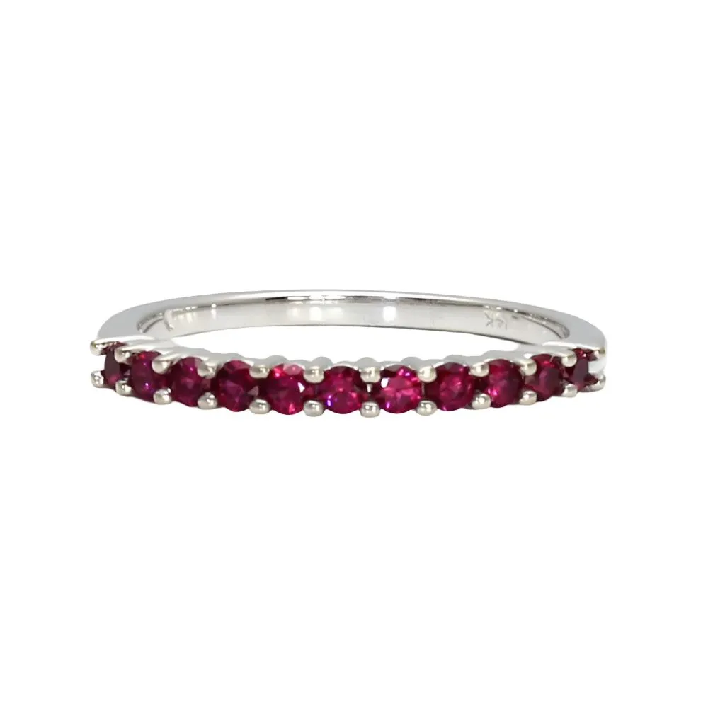 Ruby Anniversary Band Ruby Stacking Ring July Birthstone