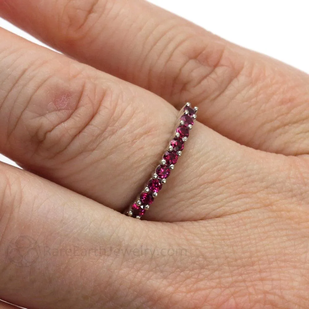 Ruby Anniversary Band Ruby Stacking Ring July Birthstone