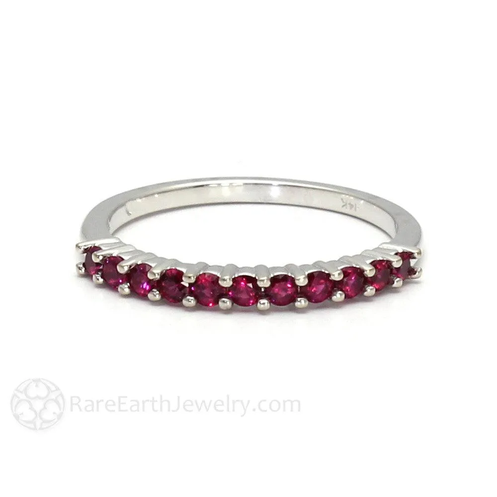 Ruby Anniversary Band Ruby Stacking Ring July Birthstone