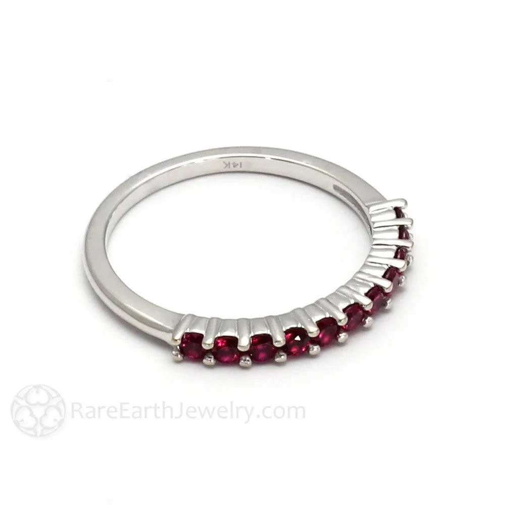 Ruby Anniversary Band Ruby Stacking Ring July Birthstone