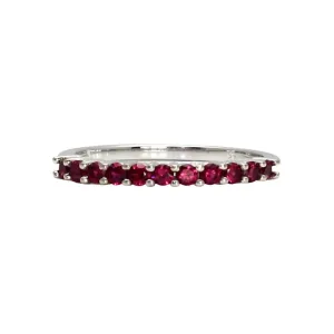 Ruby Anniversary Band Ruby Stacking Ring July Birthstone