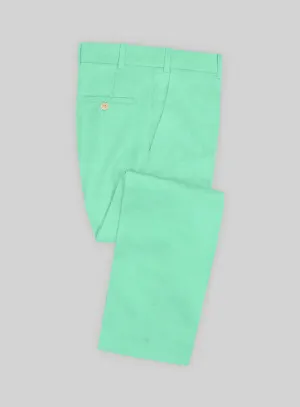 Scabal Pastel Green Cotton Stretch Pants