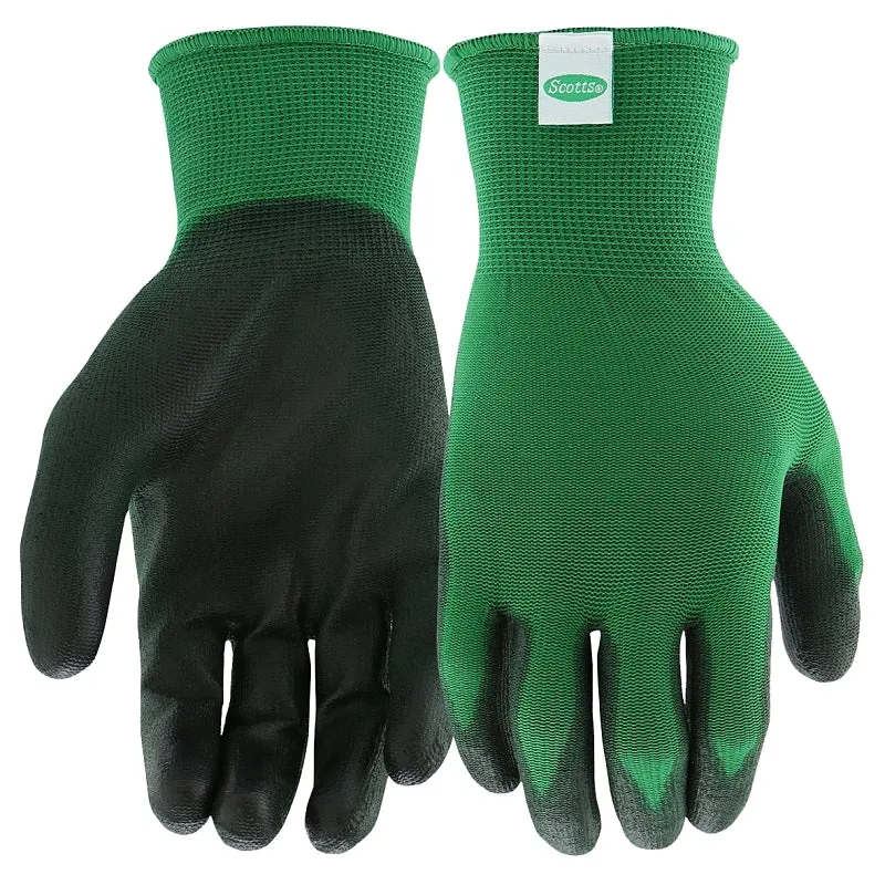 Scott's SC30604/L Gloves, L, 3-3/4 in L, Knit Wrist, Seamless Cuff, Polyurethane Coating, Green :PR: QUANTITY: 1