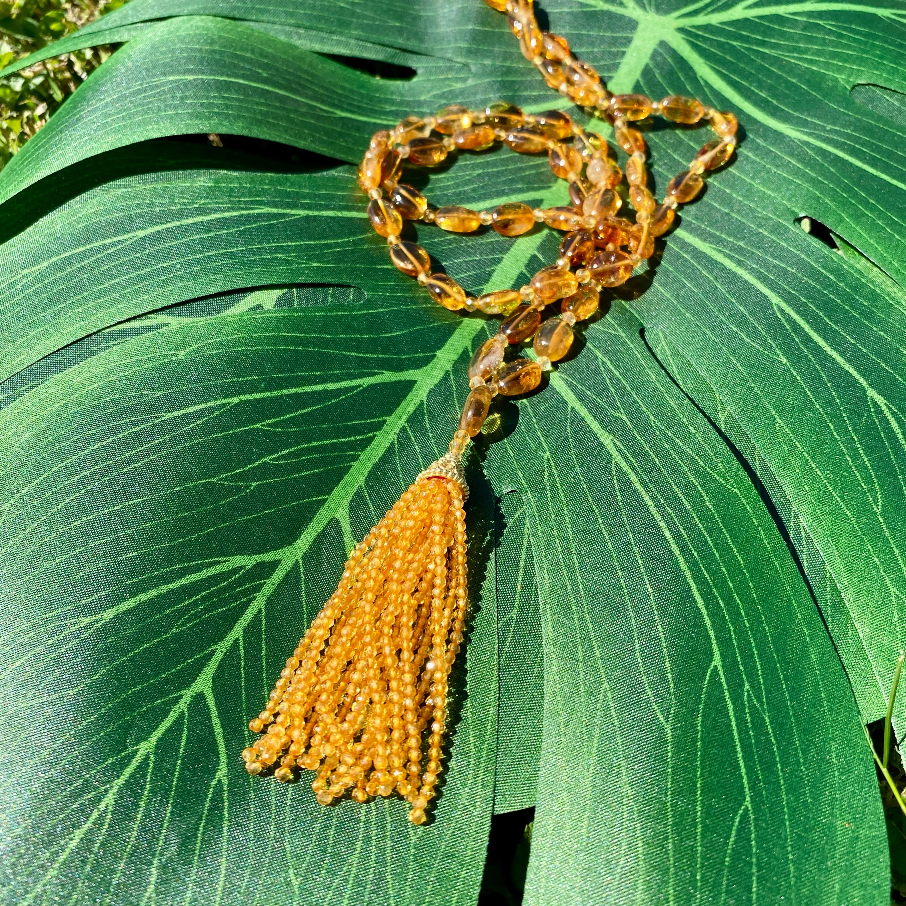 Semi-precious Citrine Mala Necklace