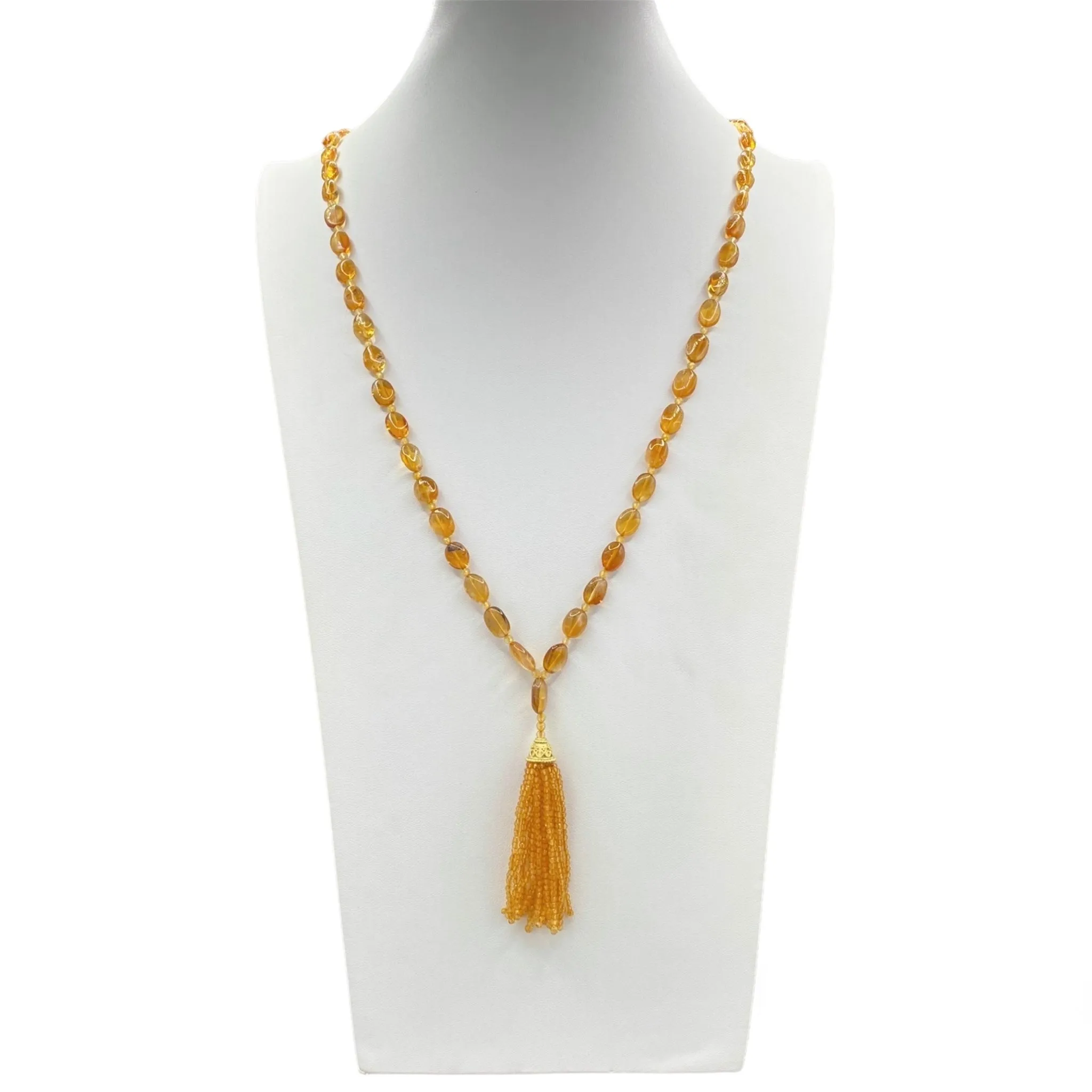 Semi-precious Citrine Mala Necklace