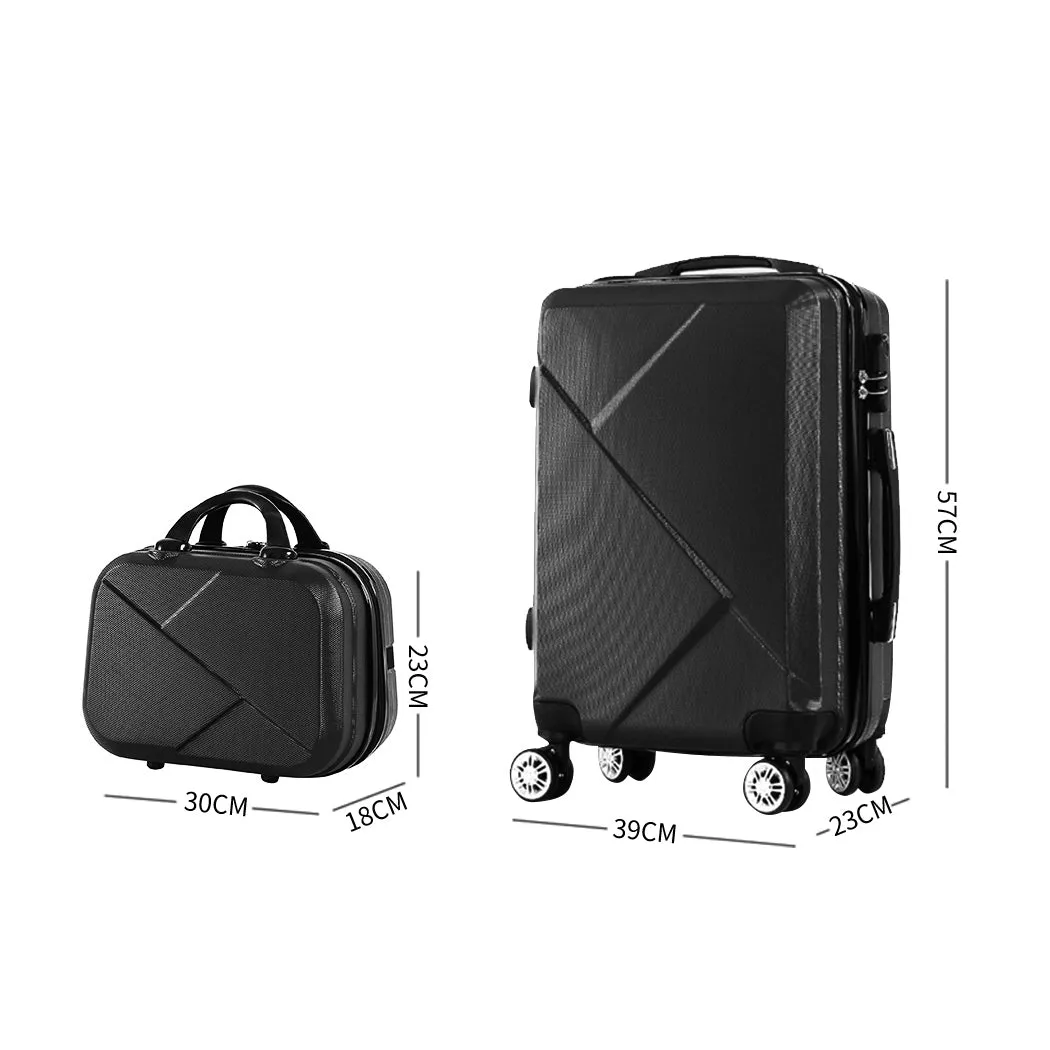 Set of 2 20"Travel Luggage Set - Black