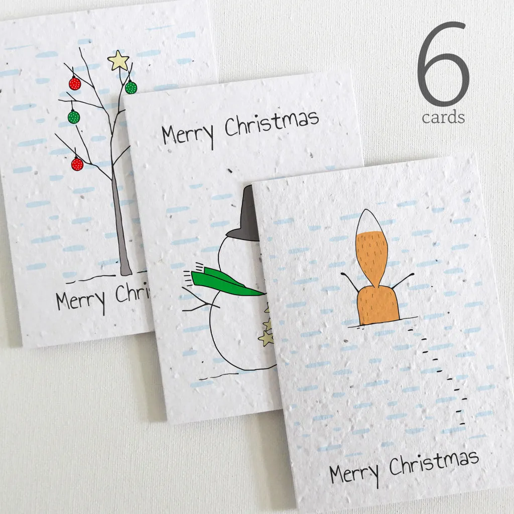 Set of 6 Plantable Christmas Cards