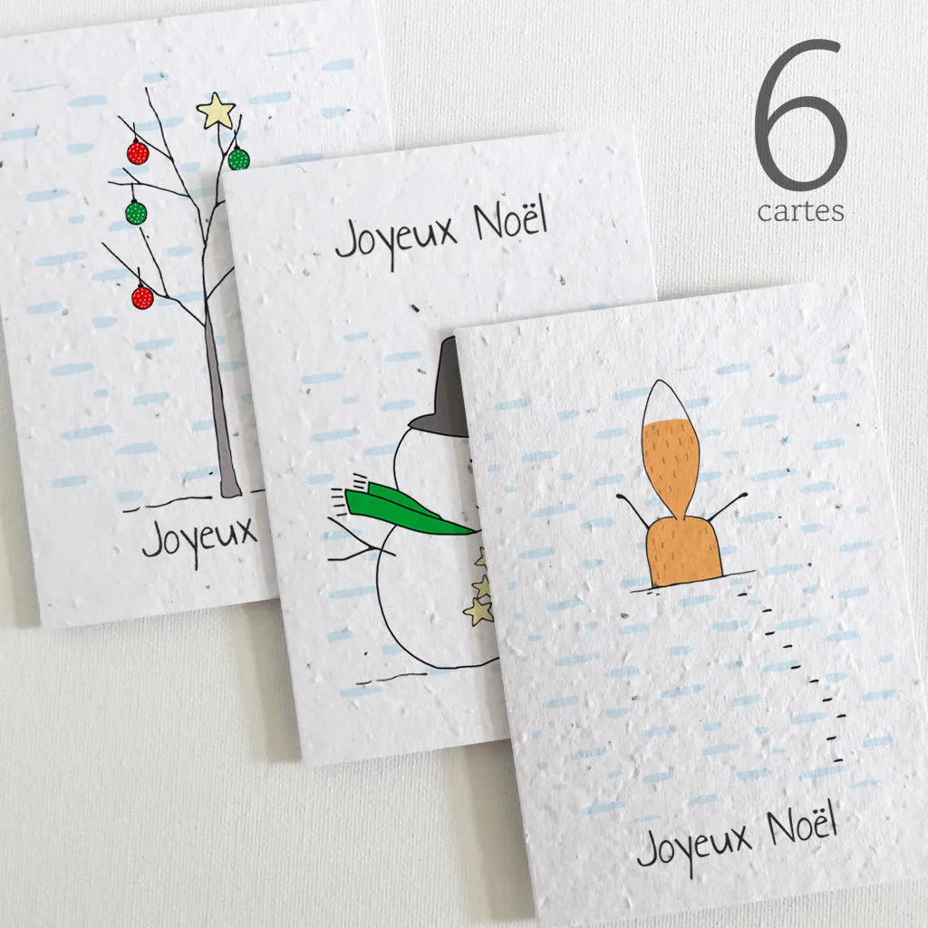 Set of 6 Plantable Christmas Cards