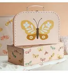 Set of  Storage Trunk Suitcases 'Butterfly'