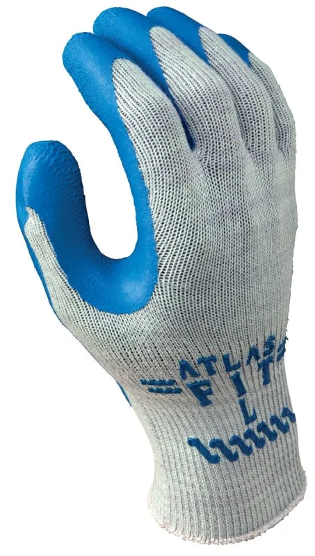 Showa 300XL-10.RT Gloves, XL, Knit Wrist Cuff, Natural Rubber Coating, Blue/Light Gray :PR: QUANTITY: 1