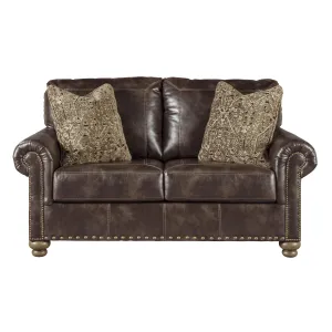 Signature Design by Ashley Nicorvo Stationary Leather Look Loveseat 8050535