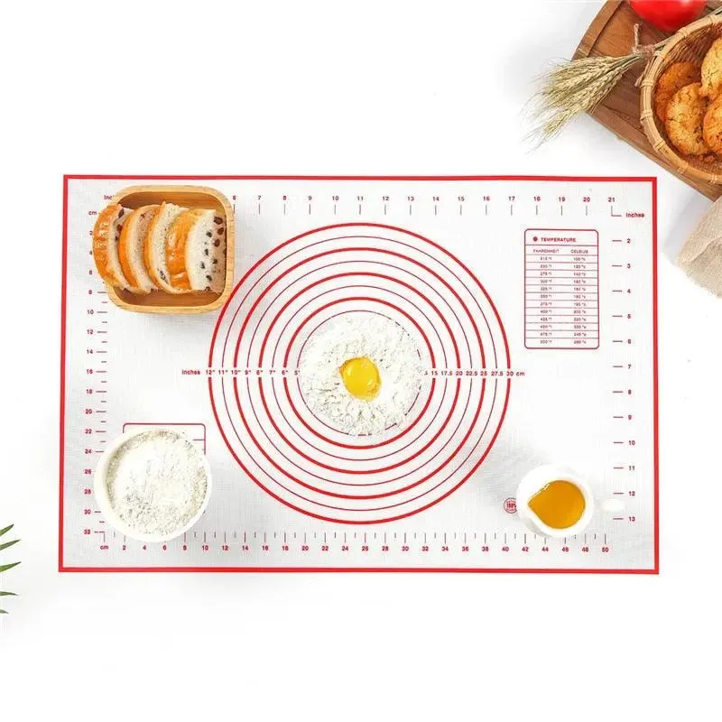 Silicone Baking Mat - Non-Stick Non-Skid Pastry Mat with Measurements