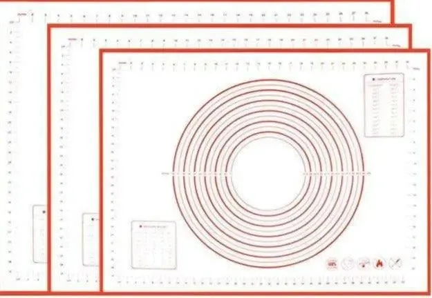 Silicone Baking Mat - Non-Stick Non-Skid Pastry Mat with Measurements