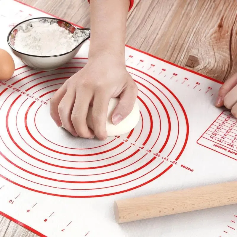 Silicone Baking Mat - Non-Stick Non-Skid Pastry Mat with Measurements