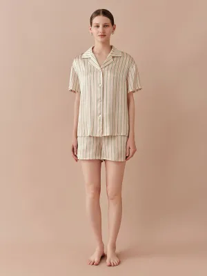 SILKINC Classic Striped Color Clash Short Pajama Set