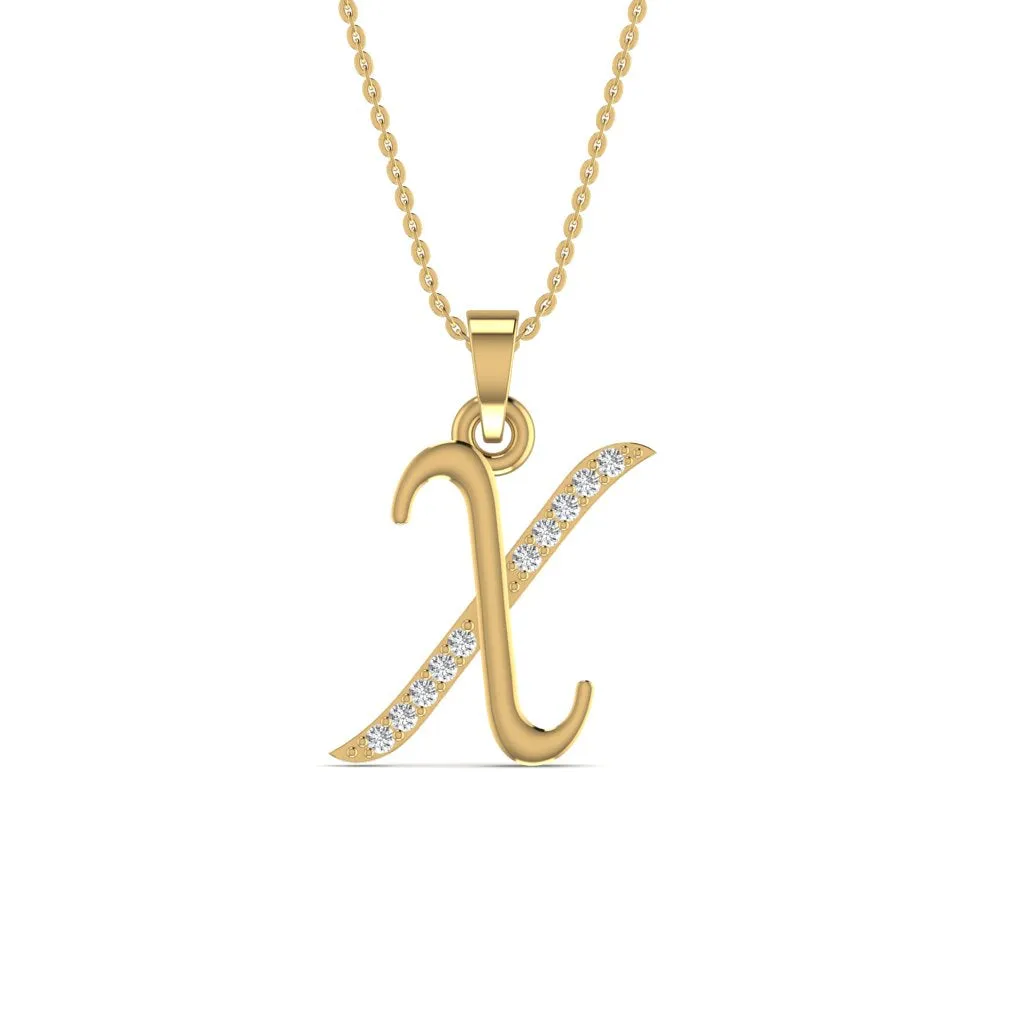 Silver Letter Pendant Necklace