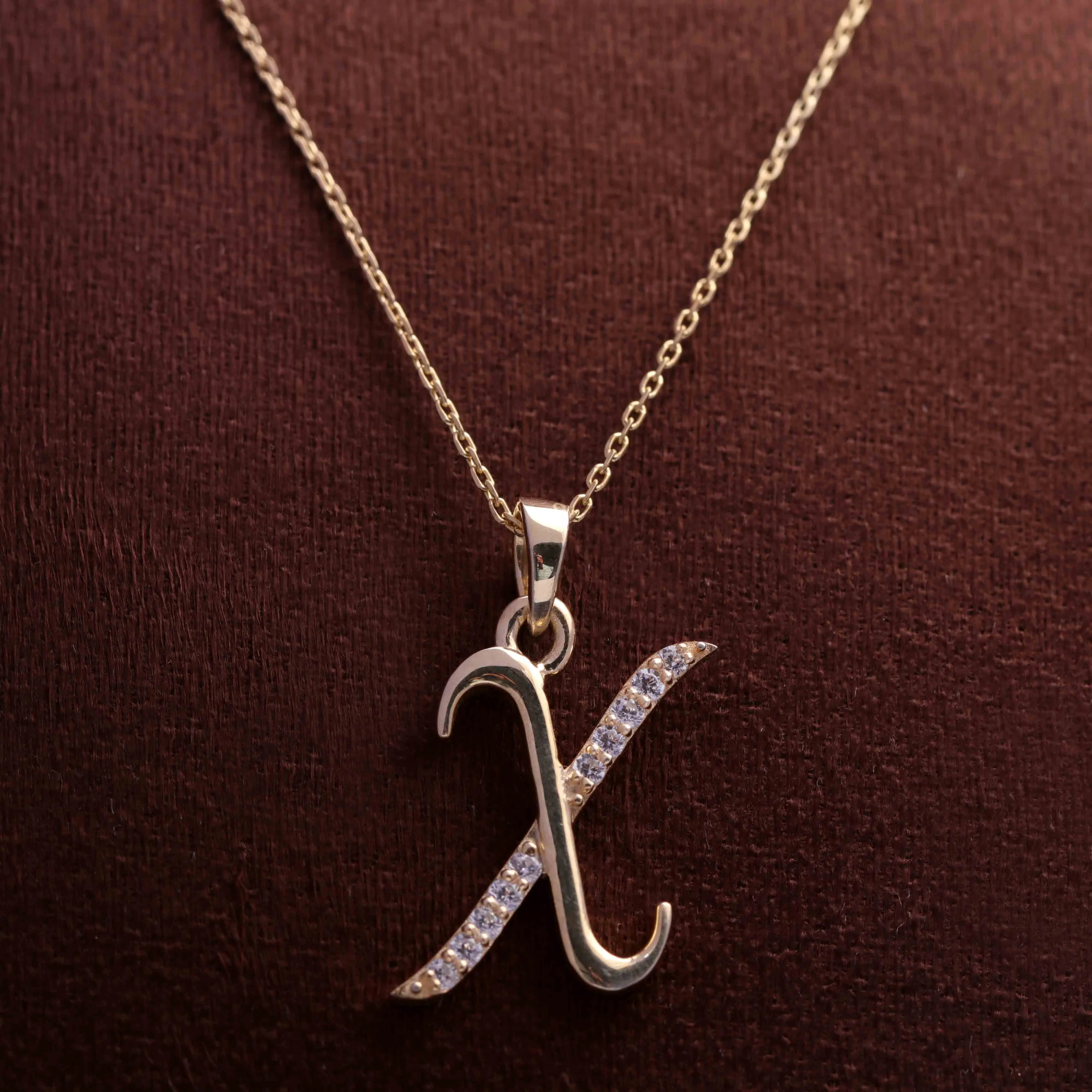 Silver Letter Pendant Necklace