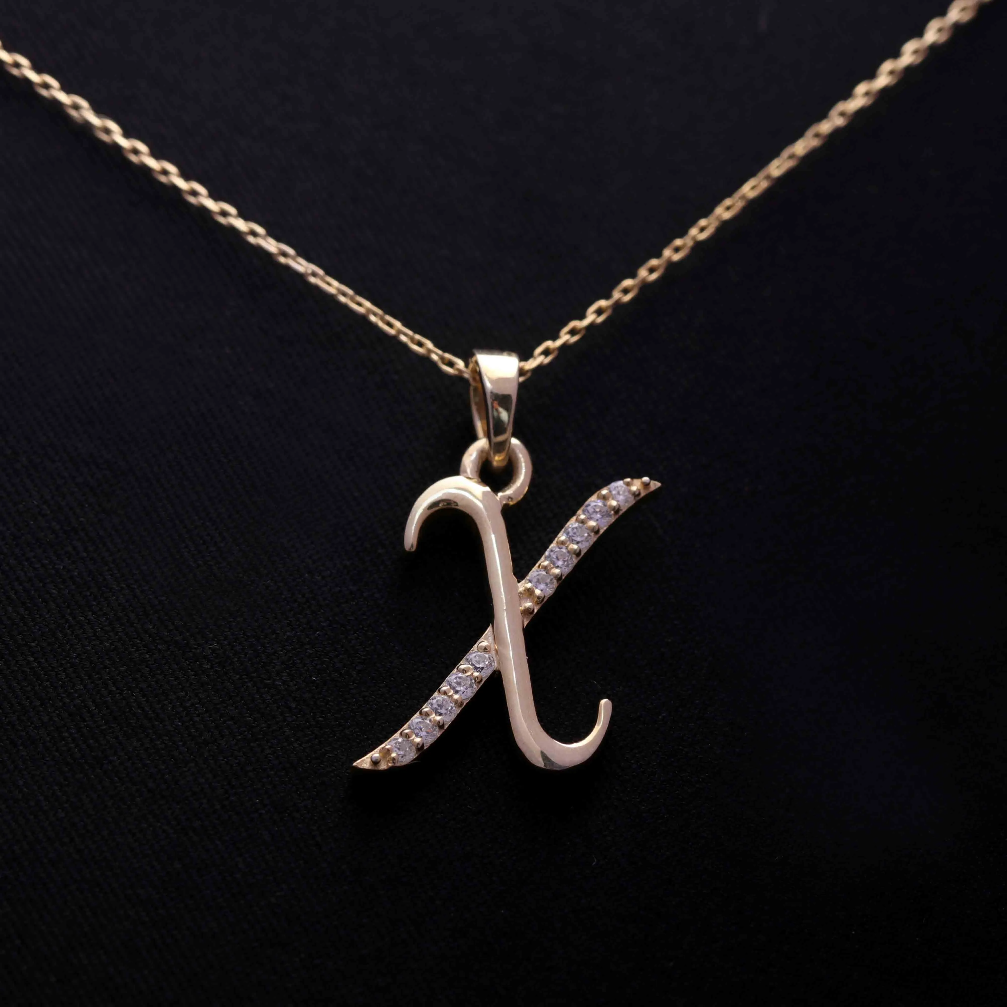 Silver Letter Pendant Necklace