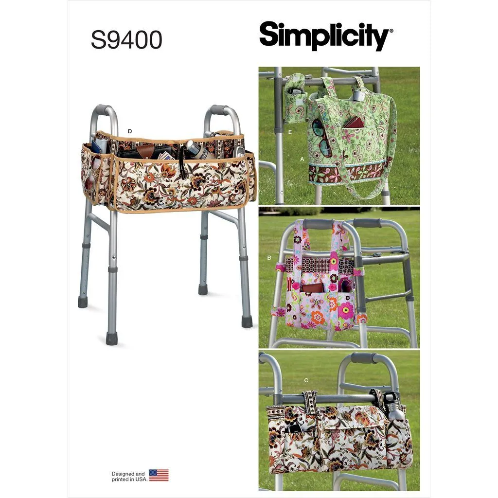 Simplicity Sewing Pattern S9400 Walker Accessories, Bag and Organizer