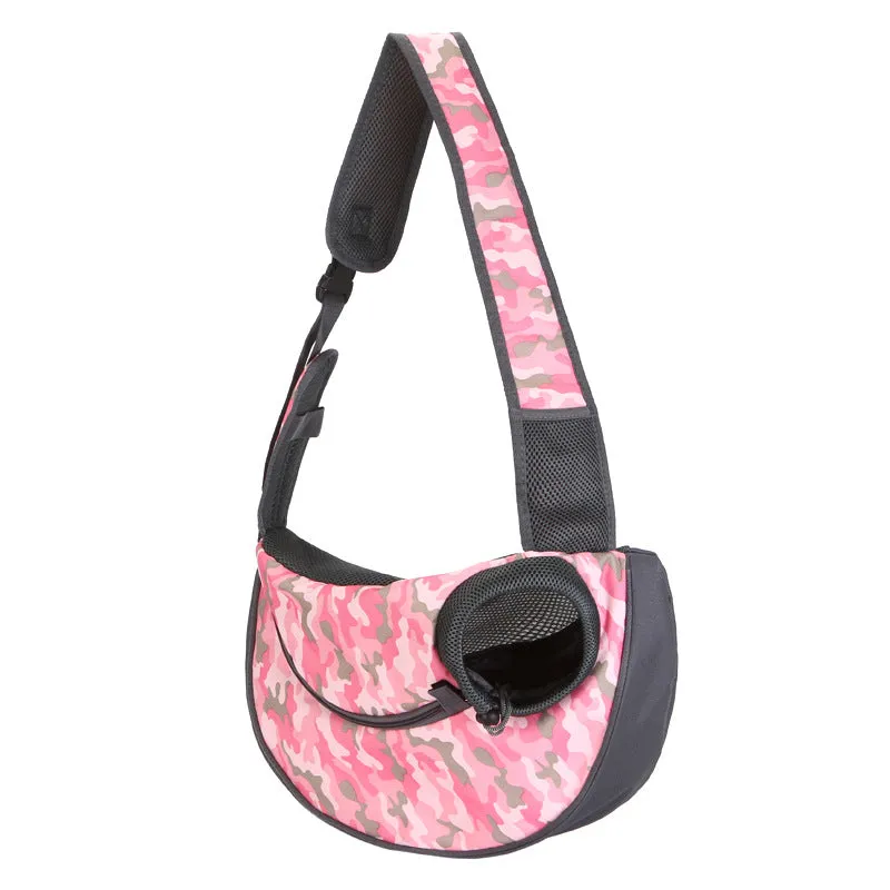 Size S Pink Lightweight Single Shoulder Pet Sling Bag -  Stylish Durable Oxford Fabric Carrier