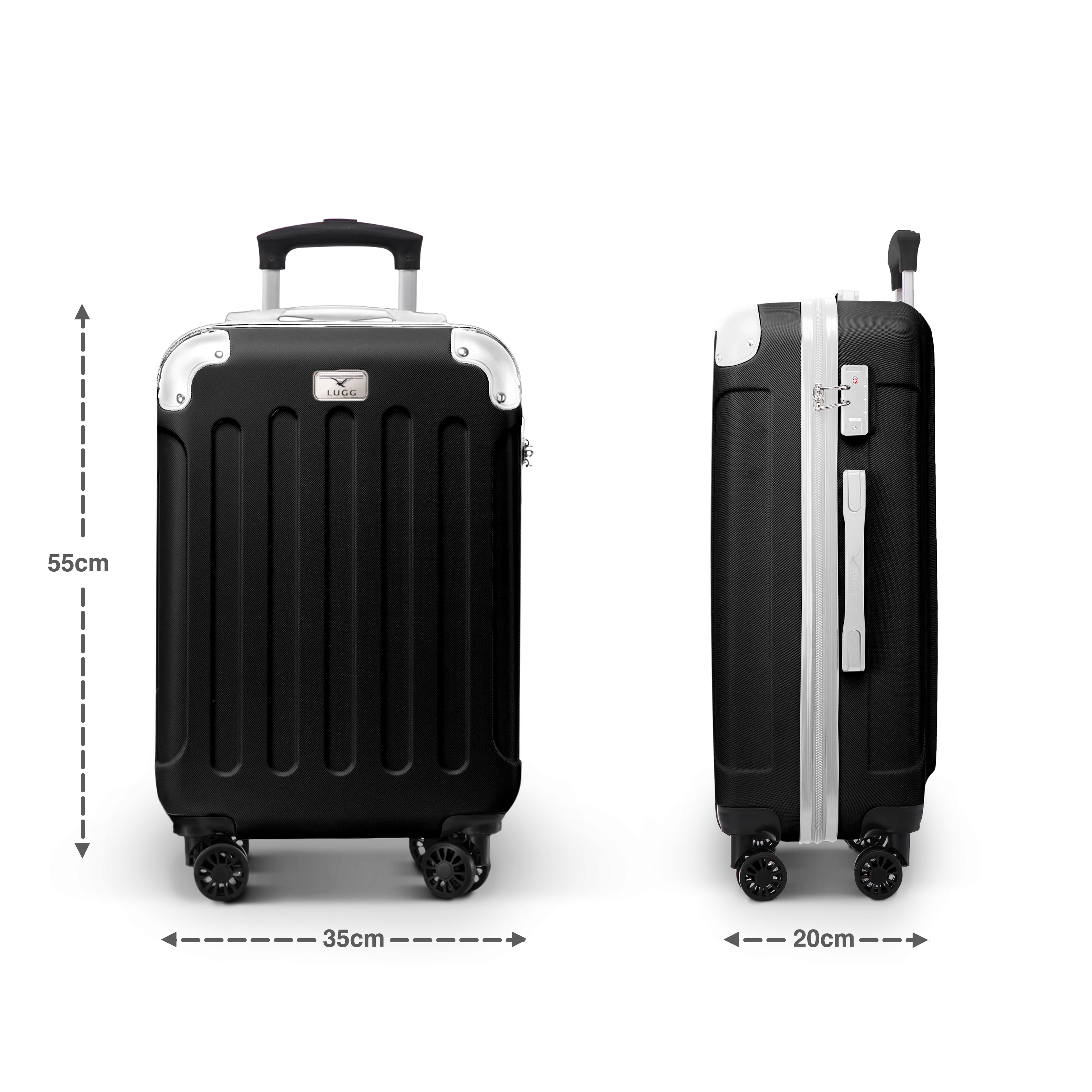 Skywander 20" Cabin Suitcase in Black & White