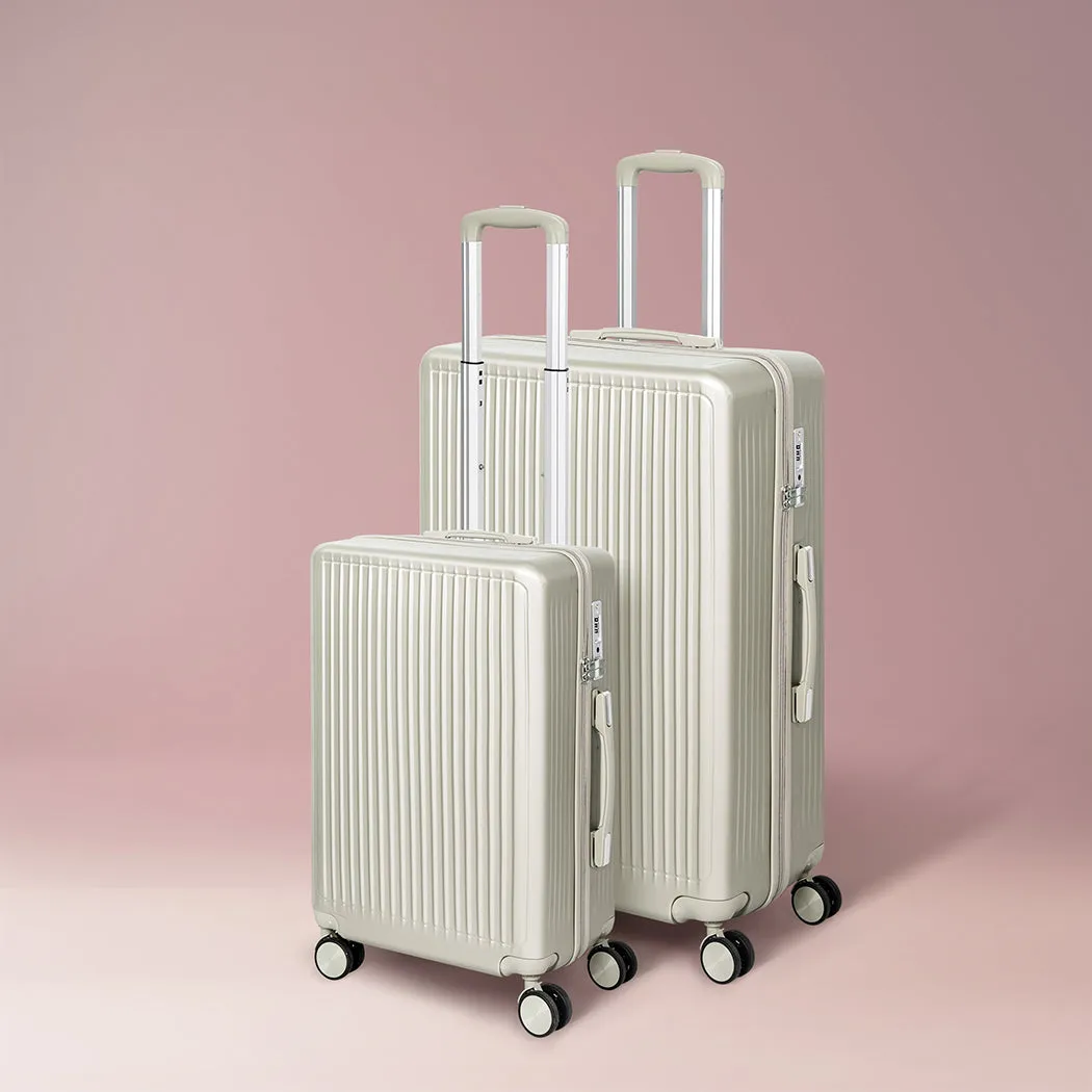 Slimbridge Luggage Suitcase Trolley White 2pc 20" 28"