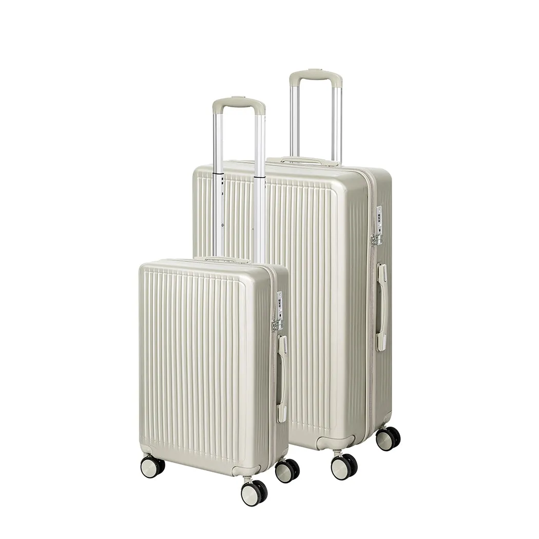 Slimbridge Luggage Suitcase Trolley White 2pc 20" 28"