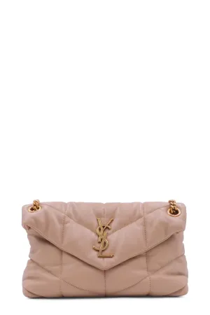 Small Loulou Puffer Bag Nude