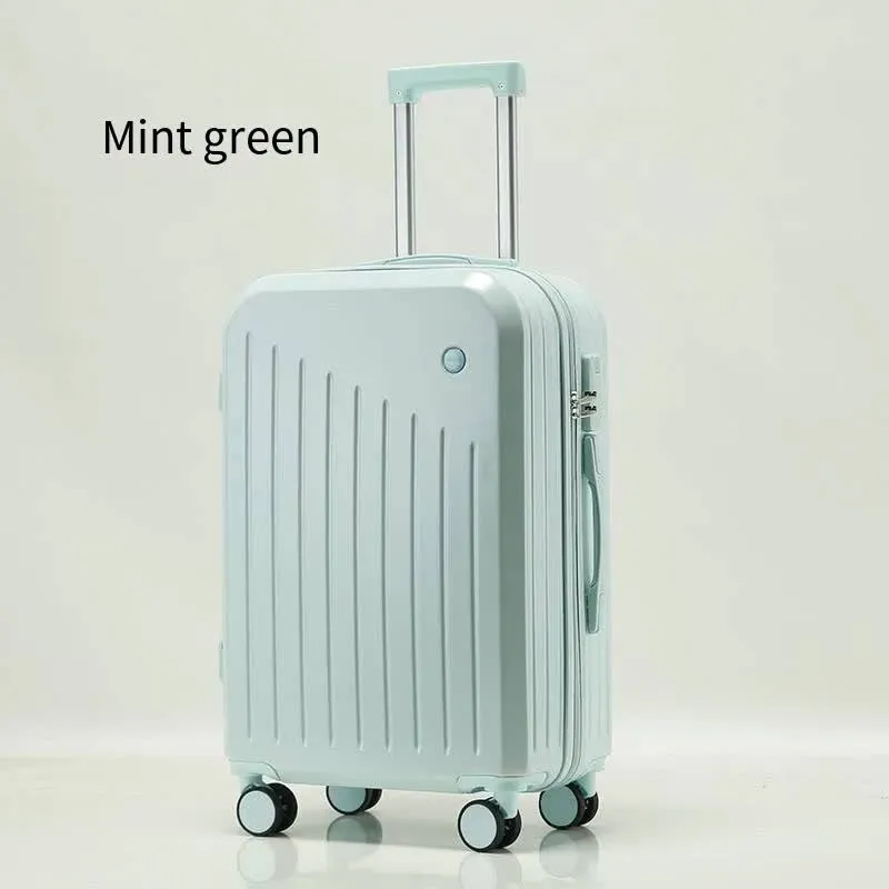 Smart Carry-On Luggage with Cup Holder & USB Charging Port - Mint green Color Spinner Suitcase for Travel Convenience  20 inch