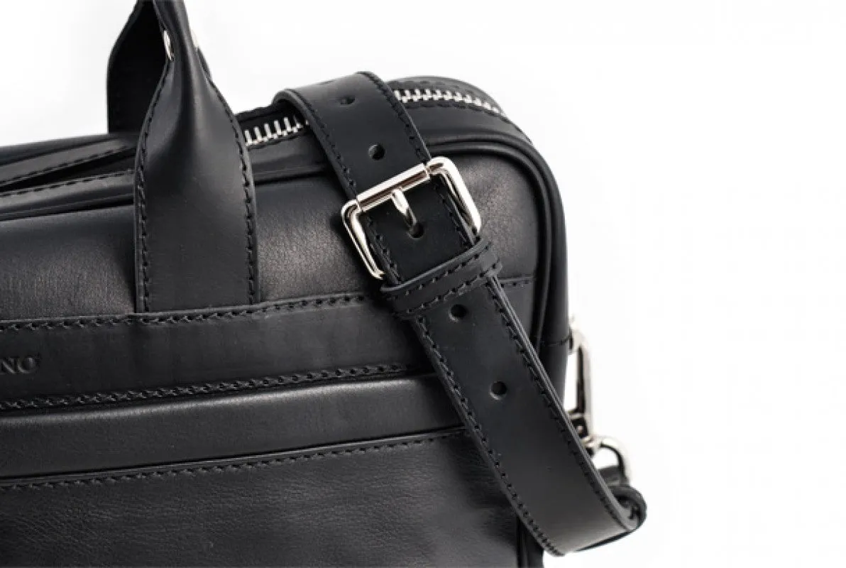 Soft Calf Leather Briefcase - The Treviso - Onyx