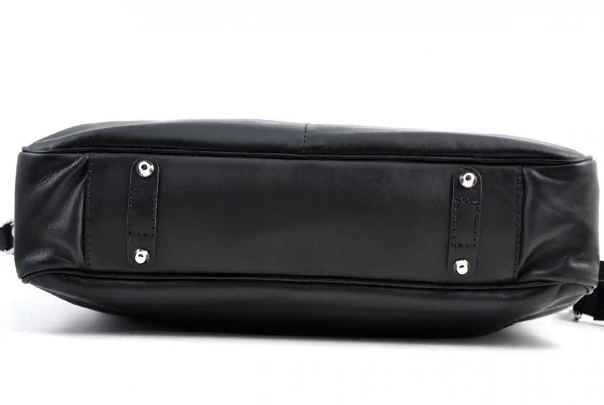 Soft Calf Leather Briefcase - The Treviso - Onyx