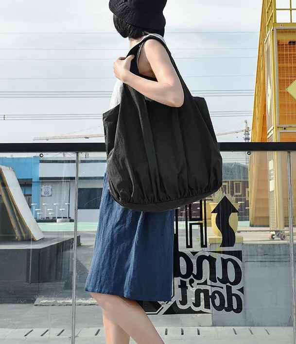 Solid Color Casual Large Simple Women Travel Shoulder Bag