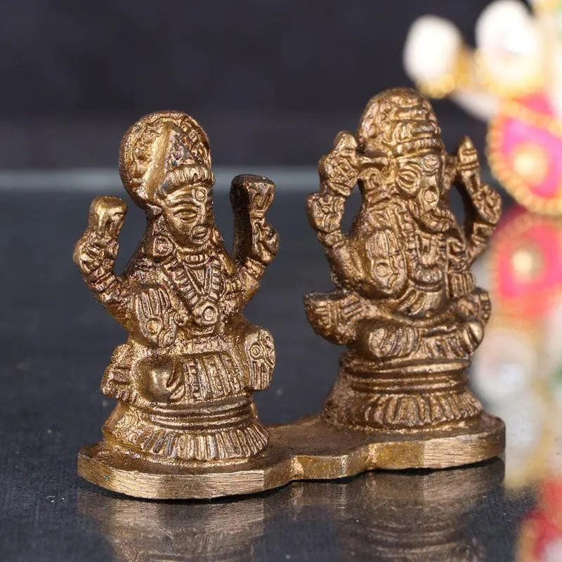 Spiritual Lakshmi Ganesh Brass Idol