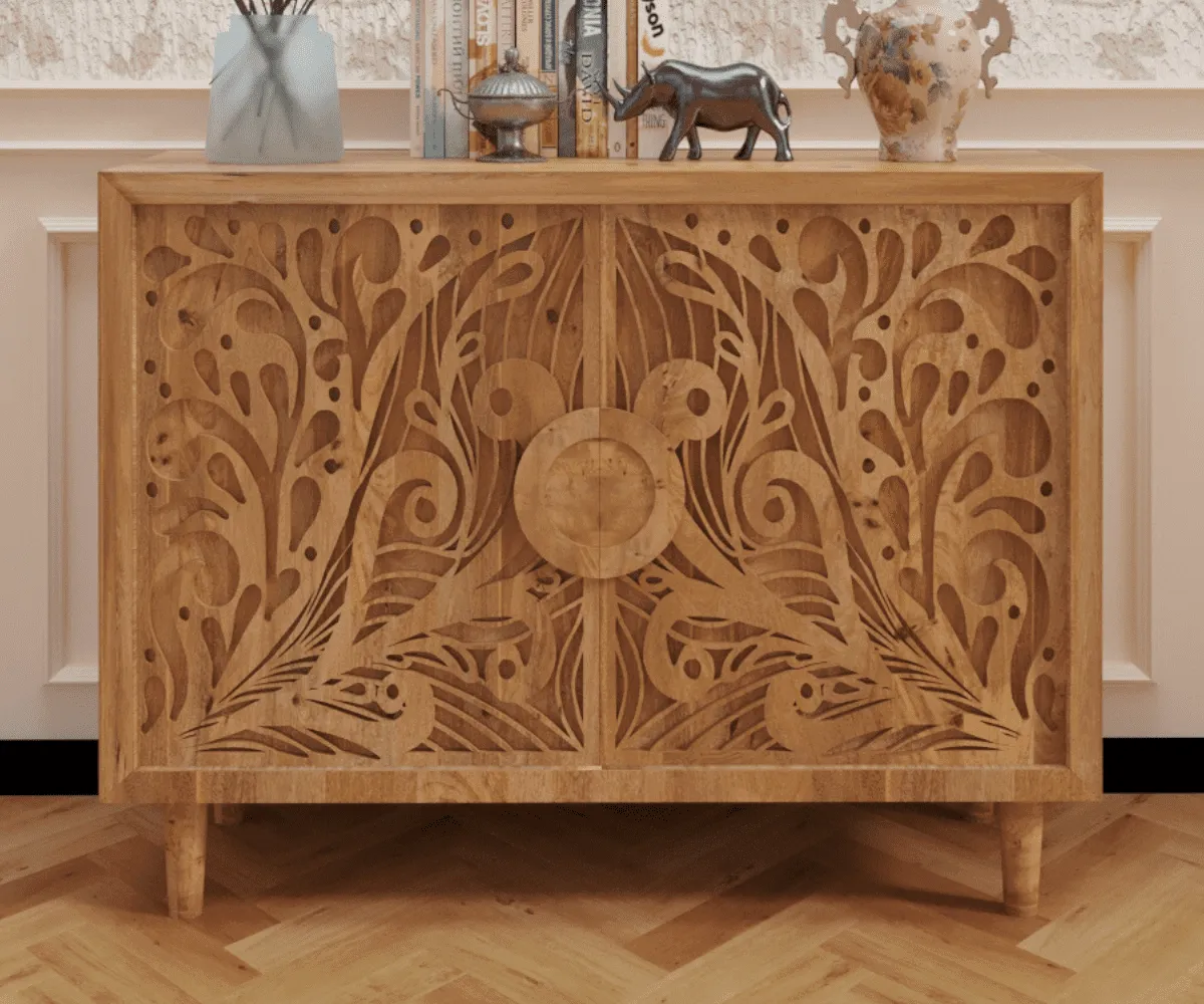 Sumptuous Carved Solid Wood Sideboard