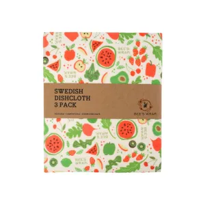 Swedish Dishcloth 3 Pack - Garden Party Print