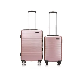 Swiss 2 Piece Hard Case Luggage Set - Rose Gold