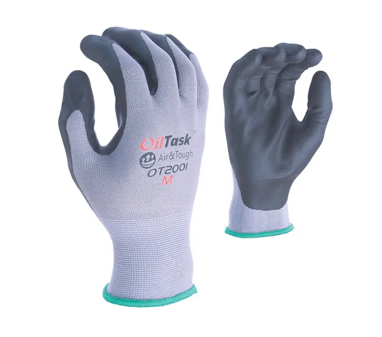 TASK GLOVES - Oil Task 15 Gauge Gloves, Nylon shell, Waterbased Polymer Palm coated - Quantity 12 Pair