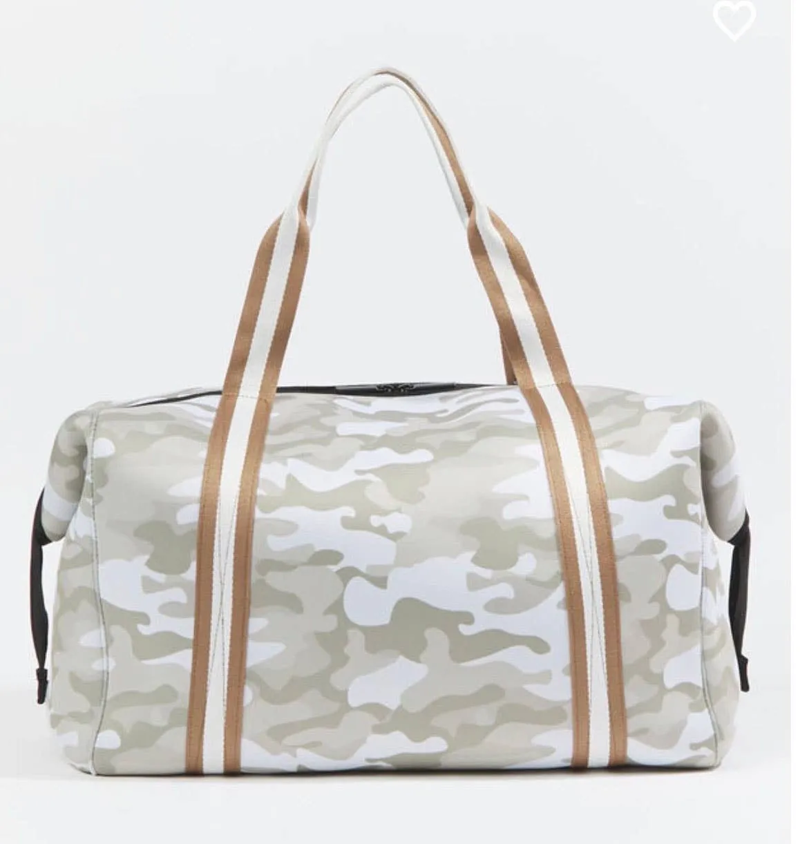 The Cassie Weekender Champagne  Camo W/gold Straps