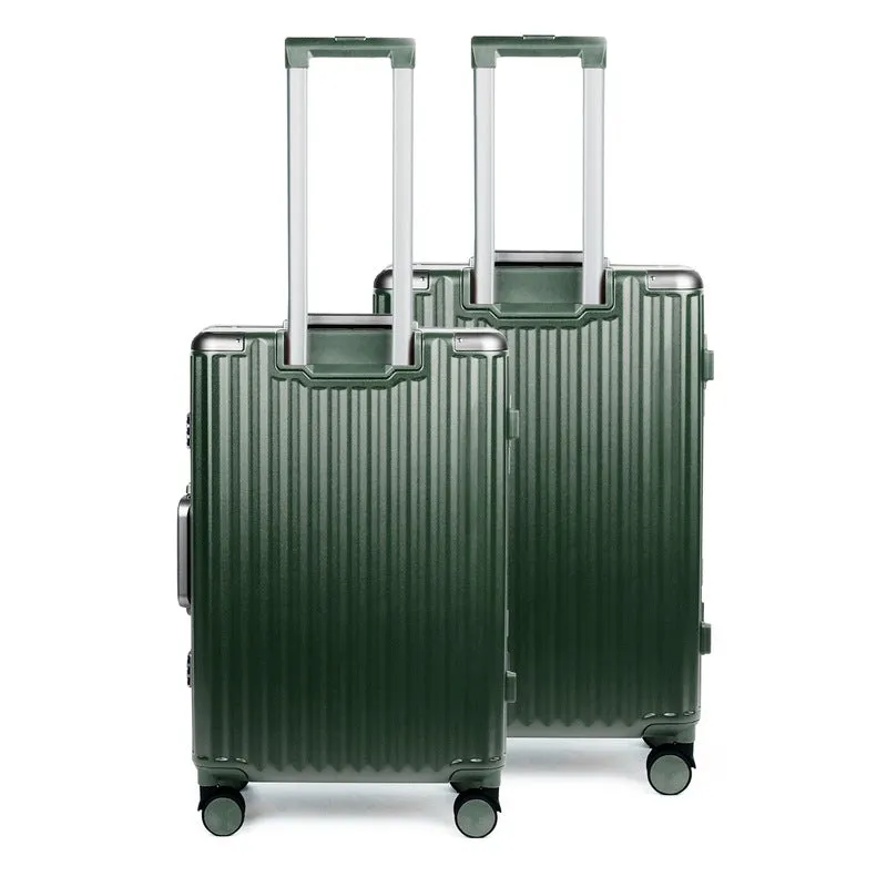 THE CLOWNFISH Combo of 2 Stark Series Luggage Polycarbonate Hard Case Suitcases Eight Wheel Trolley Bags with Double TSA Locks- Forest Green (Medium 67 cm-26 inch, Small 57 cm-22 inch)