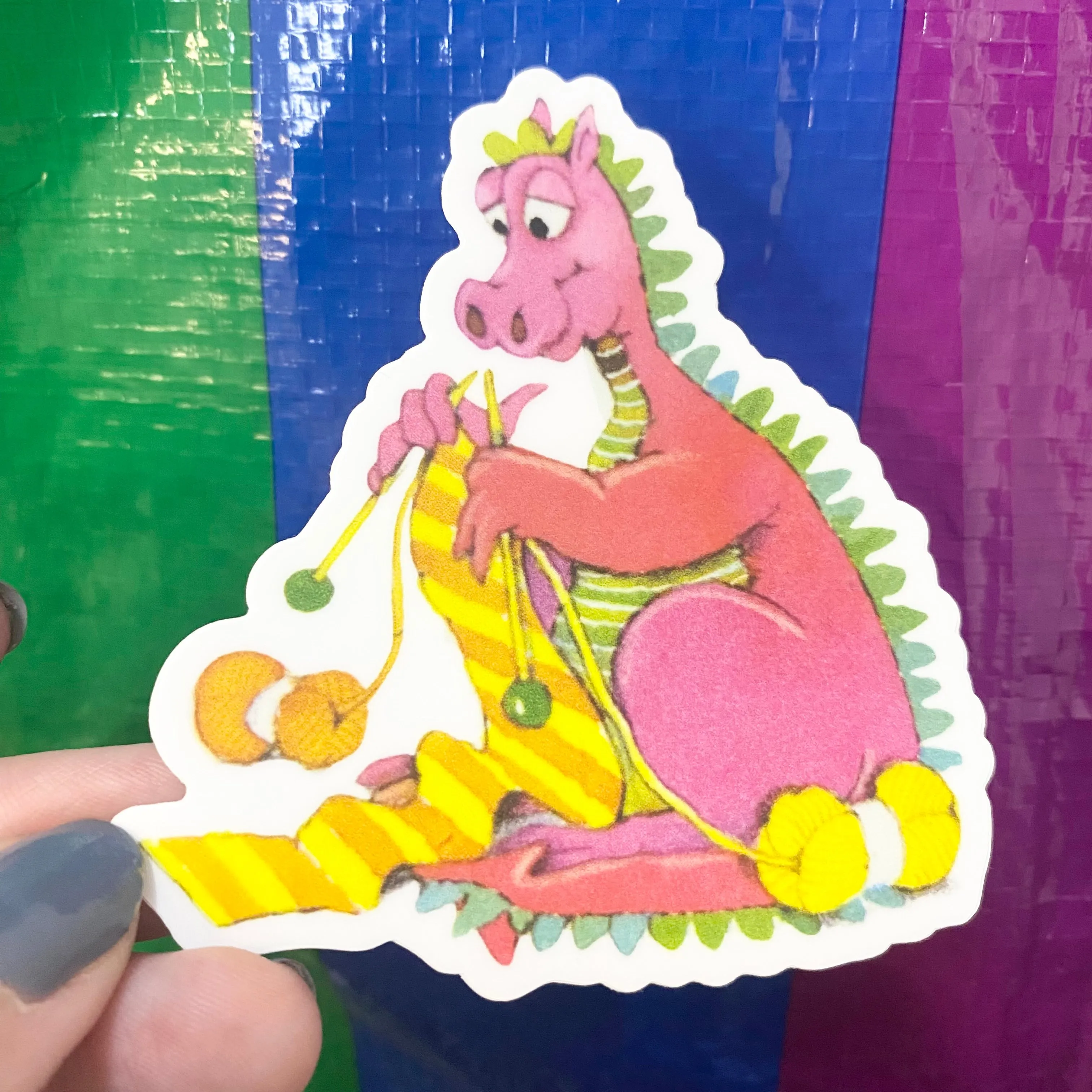 The Crafty Dragon Knitting Sticker