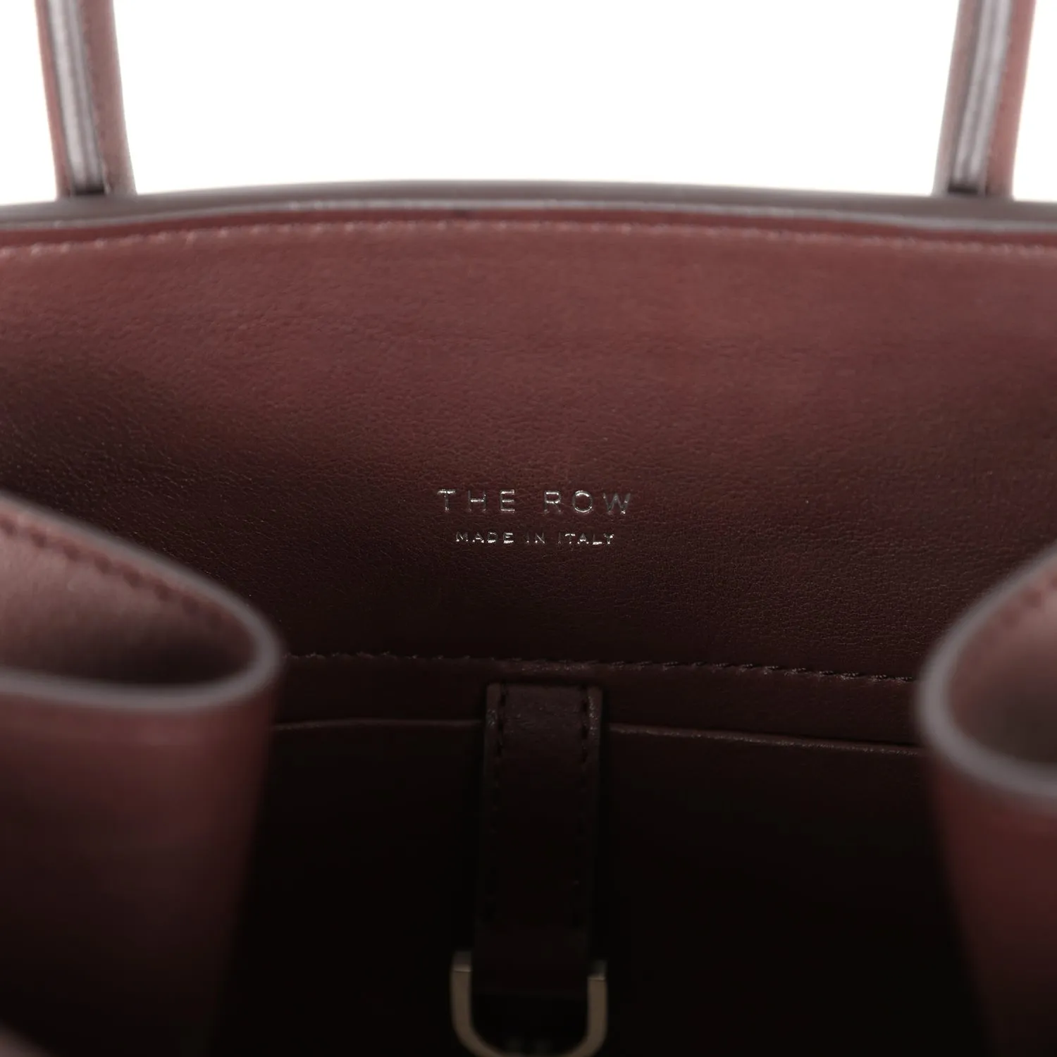 The Row Soft Margaux 10 Bag Dark Brown Saddle Leather Silver Hardware