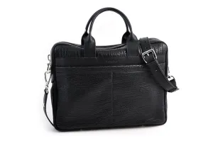 The Treviso Buffalo Leather Briefcase - Onyx Black