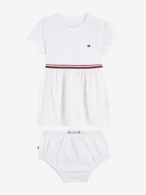 Tommy Hilfiger Baby Girls Broderie Combi Dress in White